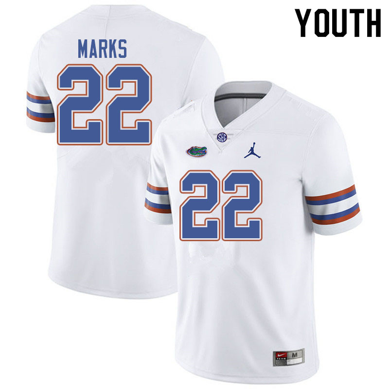 Jordan Brand Youth #22 Dionte Marks Florida Gators College Football Jerseys Sale-White - Click Image to Close